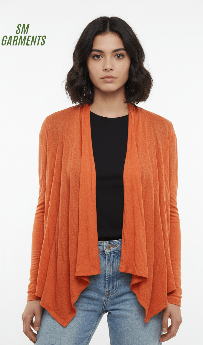 DIVIDED WOMENS PLAIN SHRUG(ORANGE) - Smgarment's
