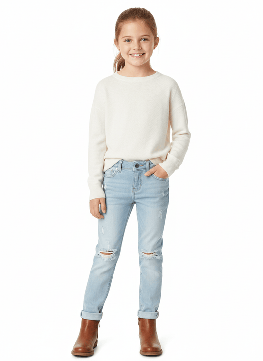 DL1961 Blue Harper Boyfriend Straight - Ross Distressed - Smgarment's