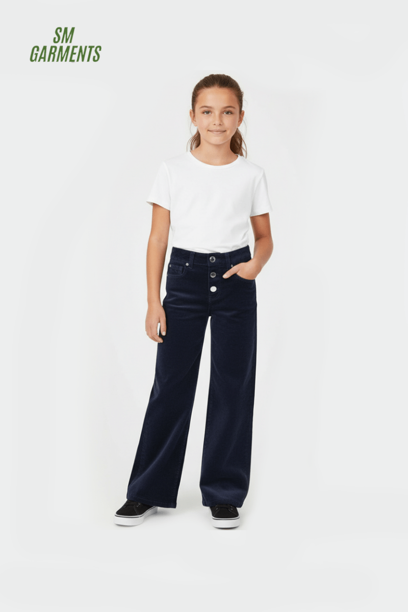 DL1961 GIRLS Lily Wide Leg, Marine Velvet Jeans - Smgarment's