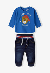 MINOTI KIDS SLUB TSHIRT AND JOGGER JEANS SET