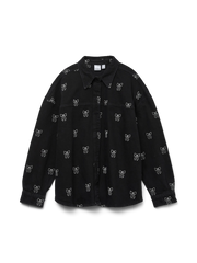 VEROMODA Womens Black Printed Denim Jacket