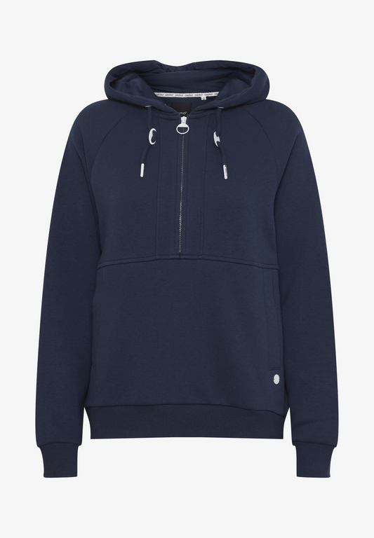 OXMO OXANDREA Womens Total Eclipse Half Zipped Hoodie