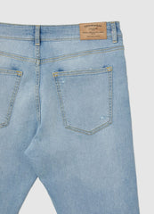 CALLIOPE MENS Blue denim slavato distressed skinny jeans