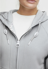 OXMO OXANDREA Womens Total Eclipse Half Zipped Limestone Hoodie