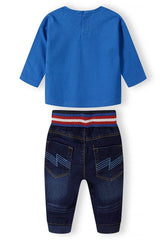 MINOTI KIDS SLUB TSHIRT AND JOGGER JEANS SET