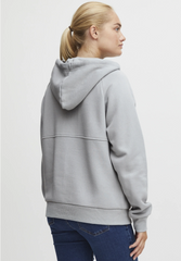 OXMO OXANDREA Womens Total Eclipse Half Zipped Limestone Hoodie