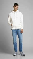 Jack & Jones Men's Basic White hoodie