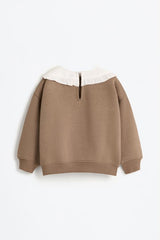 LEFTIES Girls Sweatshirt With Collar And Ribbed Leggings Suit