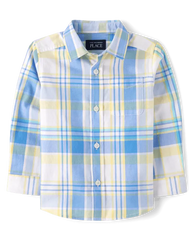 PLACE Boys Plaid Poplin Shirt
