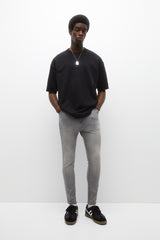 PULL&BEAR MENS CARROT FIT GRAY JEANS