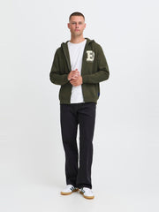 BLEND Mens BHBadel Dark Green Zip-Up Hoodie