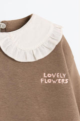 LEFTIES Girls Sweatshirt With Collar And Ribbed Leggings Suit