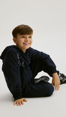 RESERVED Boys Navy Blue Sports set with print