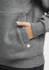 OXMO OXANDREA Womens Total Eclipse Half Zipped medium grey melange Hoodie