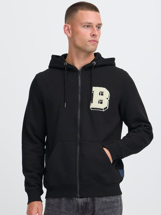 BLEND Mens BHBadel Black Zip-Up Hoodie