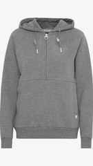 OXMO OXANDREA Womens Total Eclipse Half Zipped medium grey melange Hoodie