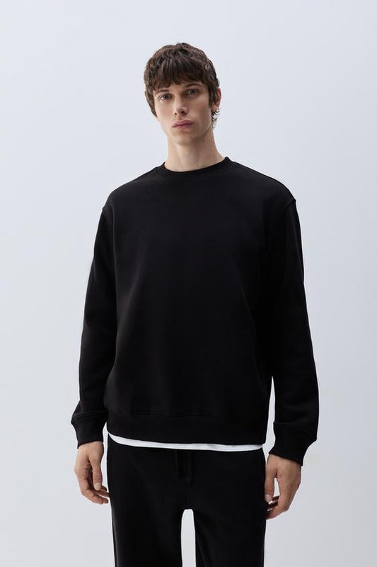 LEFTIES Mens Basic Black Sweatshirt