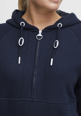 OXMO OXANDREA Womens Total Eclipse Half Zipped Hoodie