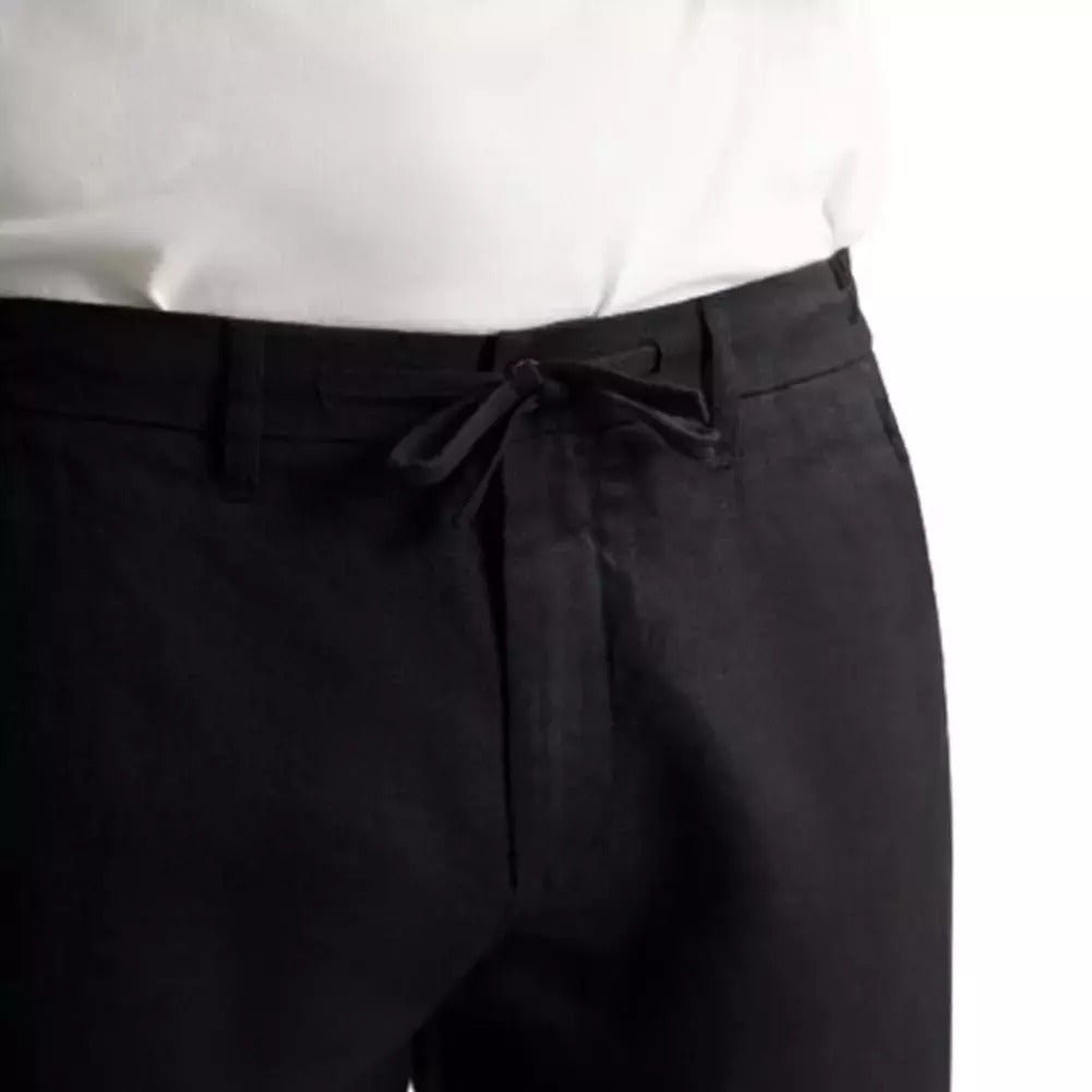 DSTREZZED Men's Linen Bermuda Shorts (Black) - Smgarment's