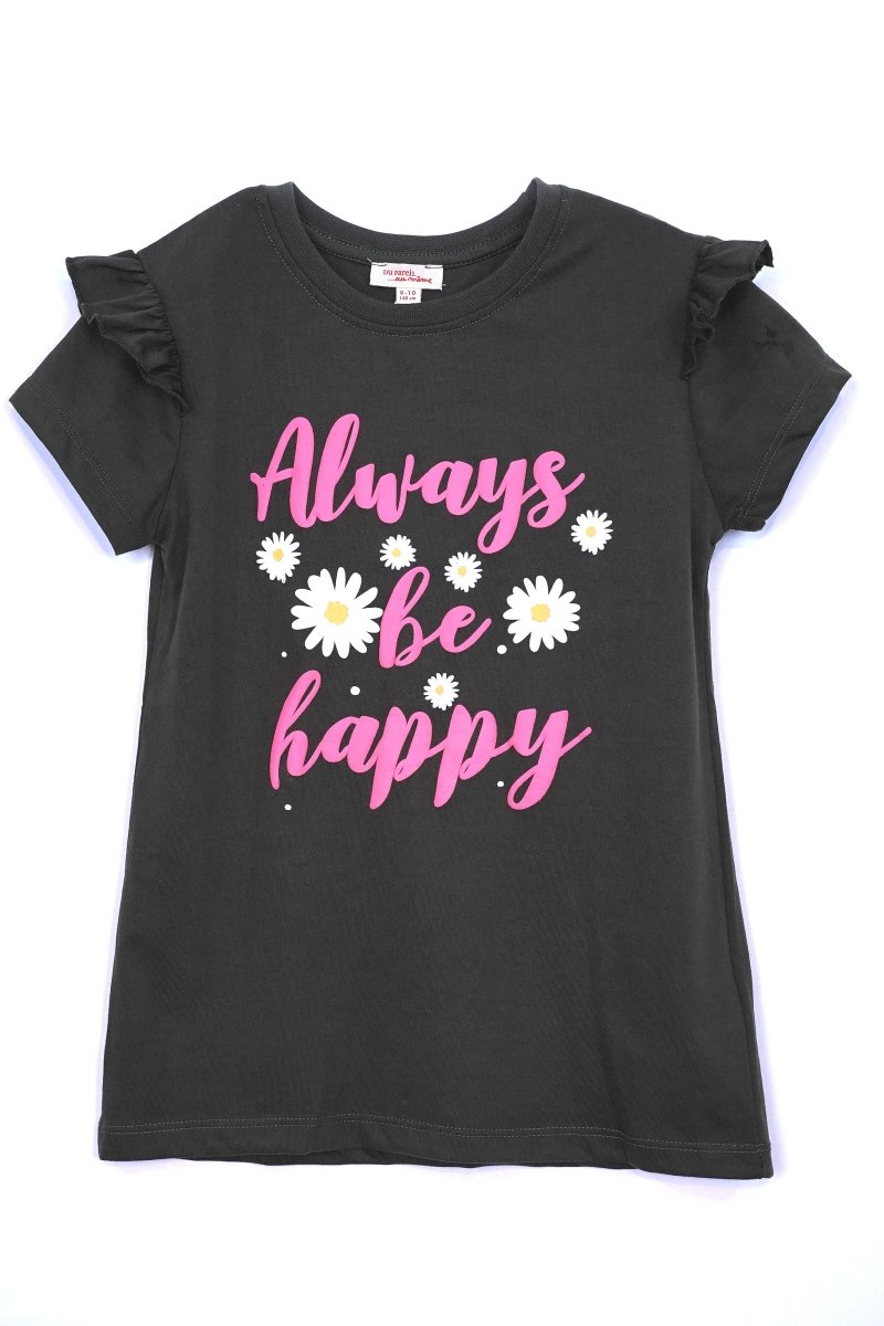 DU PAREIL GIRLS ALWAYS BE HAPPY PRINT TEES - Smgarment's
