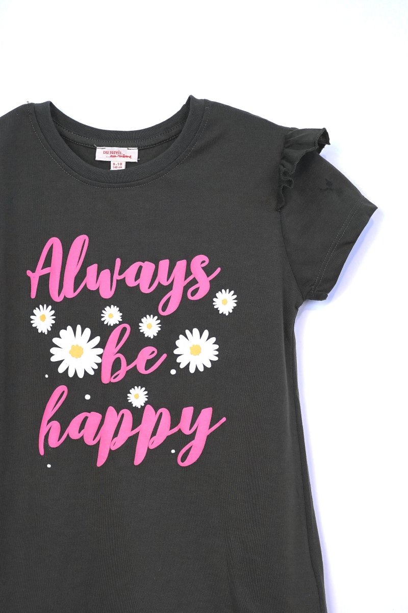DU PAREIL GIRLS ALWAYS BE HAPPY PRINT TEES - Smgarment's