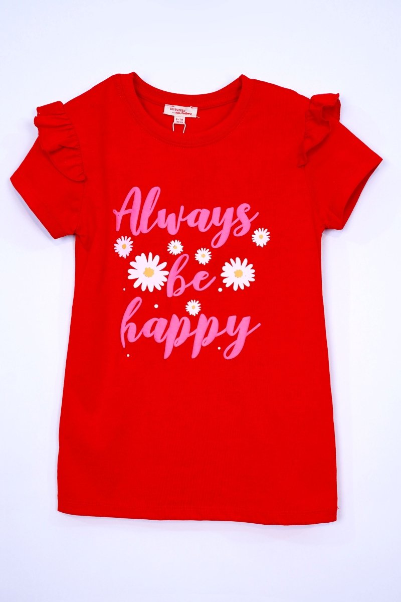 DU PAREIL GIRLS ALWAYS BE HAPPY PRINT TEES - Smgarment's