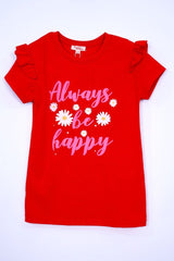 DU PAREIL GIRLS ALWAYS BE HAPPY PRINT TEES - Smgarment's