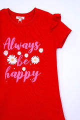 DU PAREIL GIRLS ALWAYS BE HAPPY PRINT TEES - Smgarment's