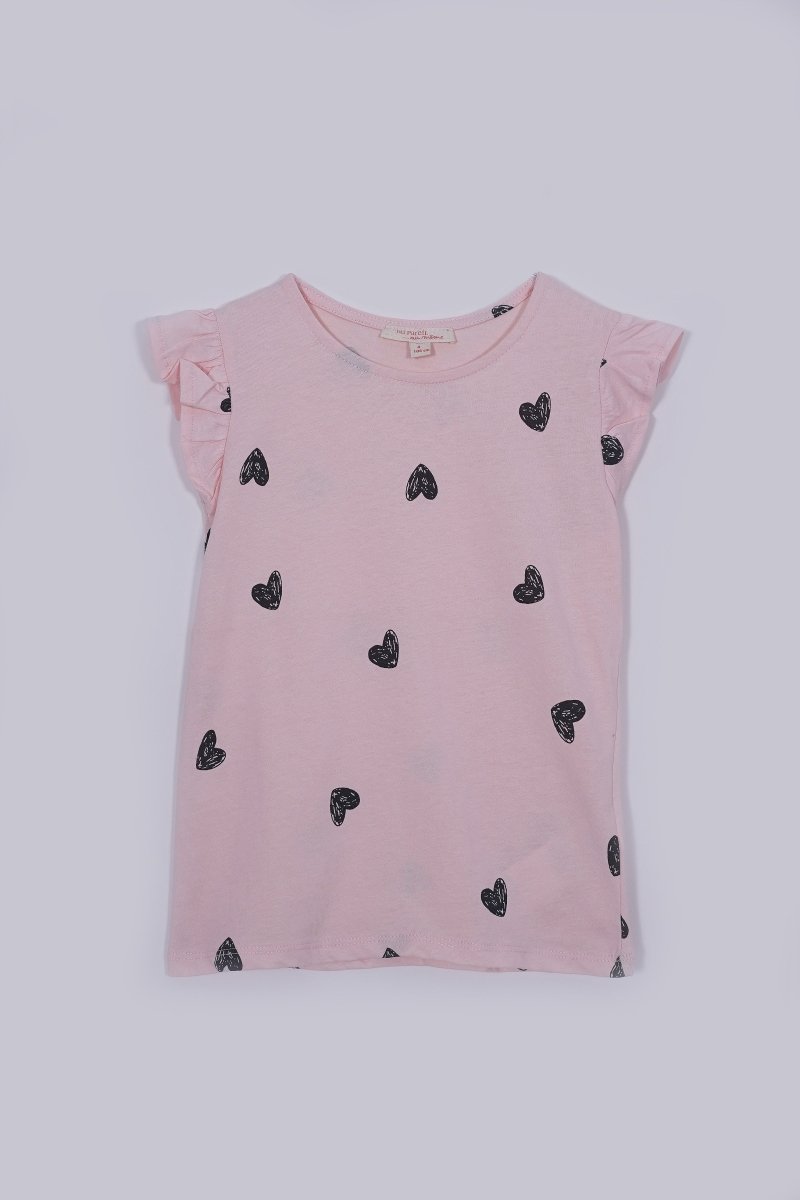 DU PAREIL GIRLS HEARTS PRINTED T SHIRT - Smgarment's