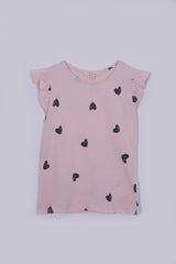 DU PAREIL GIRLS HEARTS PRINTED T SHIRT - Smgarment's
