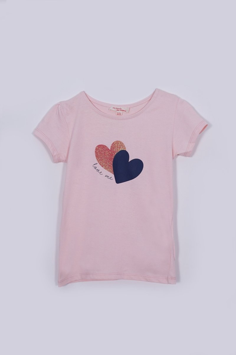 DU PAREIL GIRLS HEARTS PRINTED T SHIRT - Smgarment's