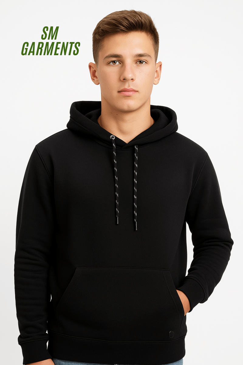 EASY WEAR MENS Classic Black Pullover Hoodie - Smgarment's