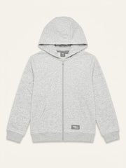 Boys BRANDED ' Light Grey Zip-Up Hoodie with "Take Easy" Patch