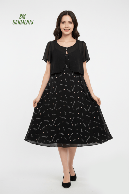 Elegant Black Layered - Look Dress - Smgarment's