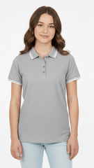 ELEVATE Women's Amarago Piping Polo - Grey - Smgarment's