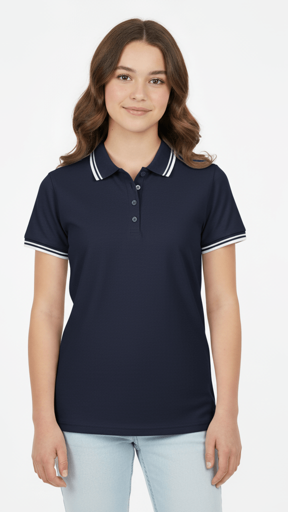 ELEVATE Women's Amarago Piping Polo - Navy blue - Smgarment's