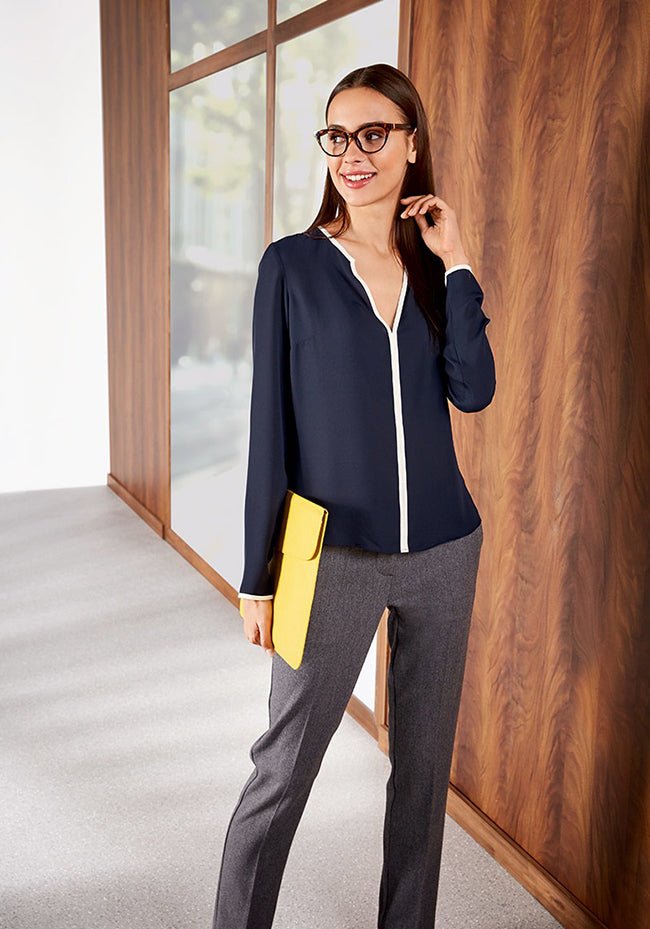 ESMARA WOMENS' V NECK TRIM BLOUSE - Smgarment's