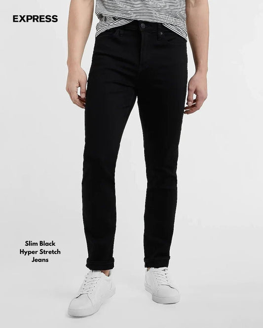 EXPRESS Slim Black Hyper Stretch Jeans - Smgarment's