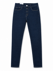 DL Girls' ZIPPED LYERDark Indigo Stretch Denim Exposed Button-Fly Jeans