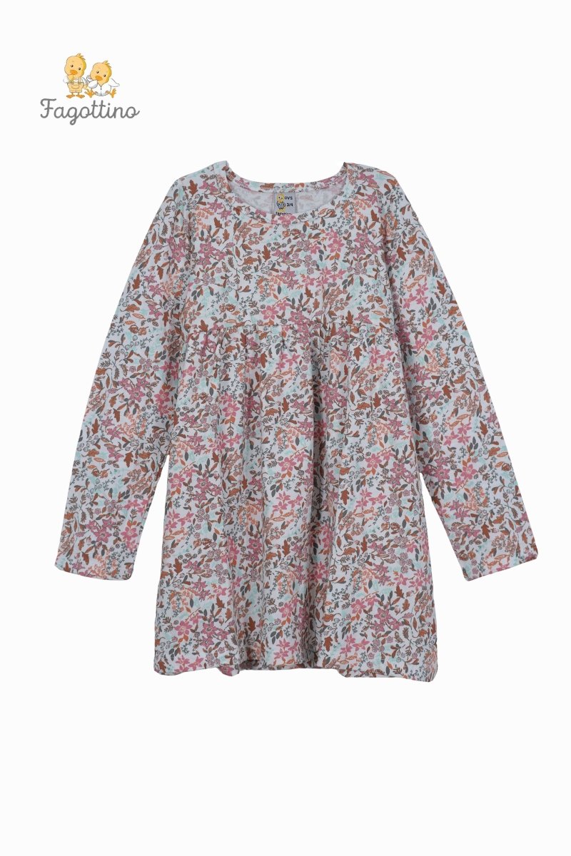 Fagottino by OVS Girls Pink Floral Long Sleeve Dress - Smgarment's