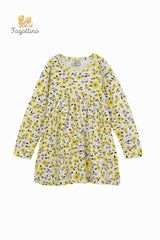 Fagottino by OVS Girls Yellow & Pink Floral Long Sleeve Dress - Smgarment's