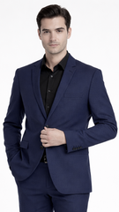 Mens Navy Blue Formal Premium Blazer Long Length