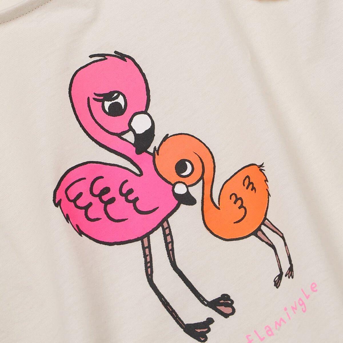 FLAMINGOS RUFFLE - TRIMMED JERSEY TOP - SMgarment's