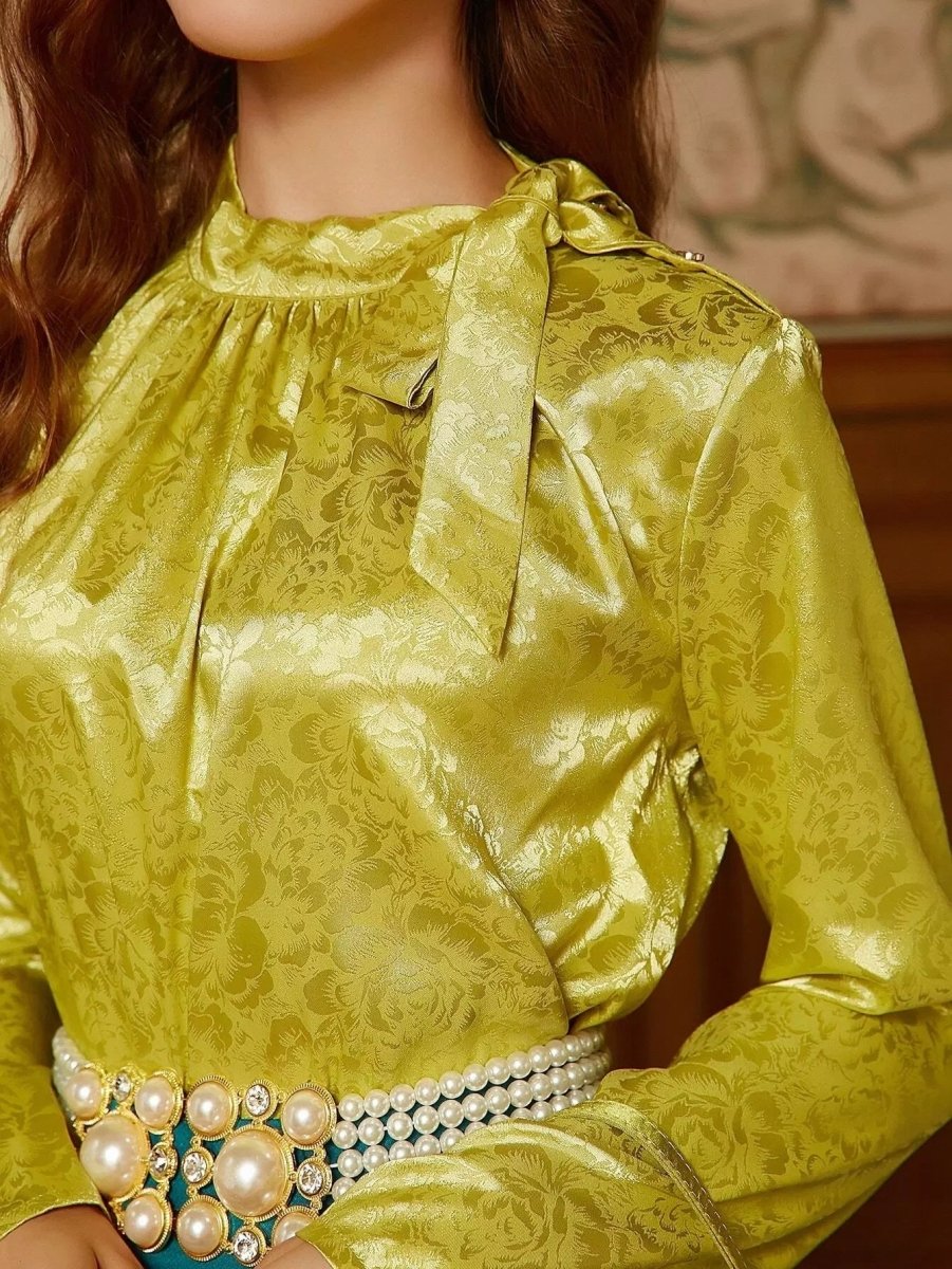 Floral Jacquard Womens Top - Smgarment's