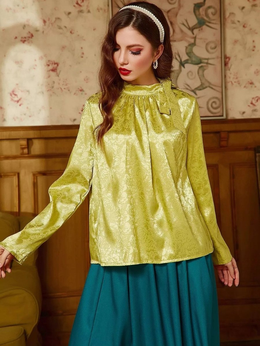 Floral Jacquard Womens Top - Smgarment's