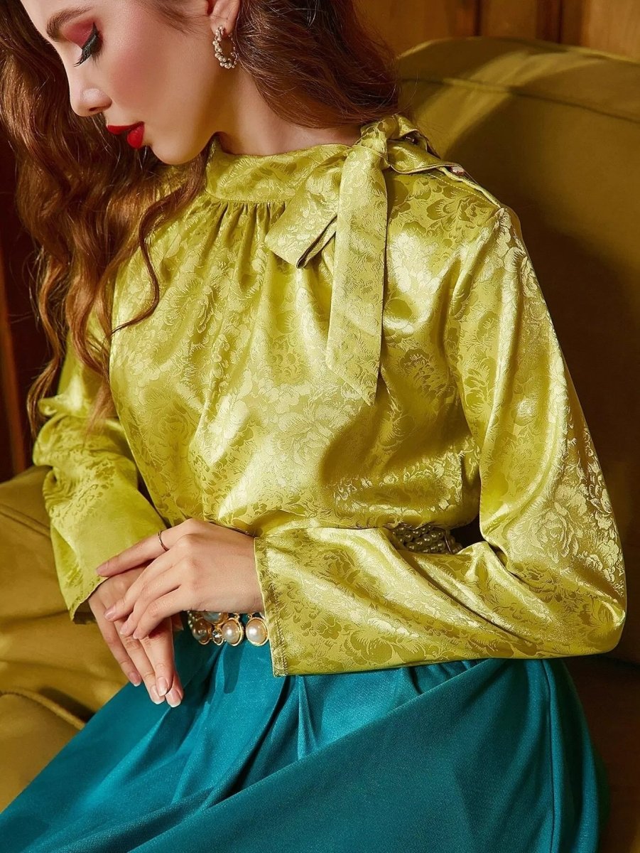 Floral Jacquard Womens Top - Smgarment's