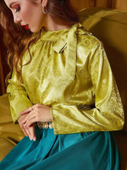 Floral Jacquard Womens Top - Smgarment's