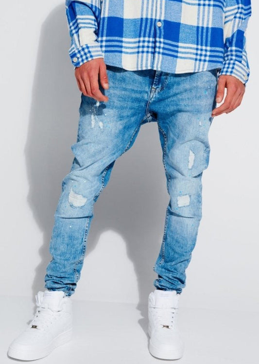 FSBN Tapered Mit Destroys Denim