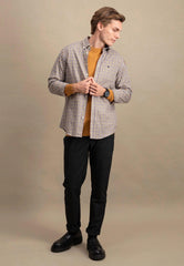 FYNCH - HATTON CHECKED SHIRT WITH BUTTON - DOWN COLLAR - SMgarment's