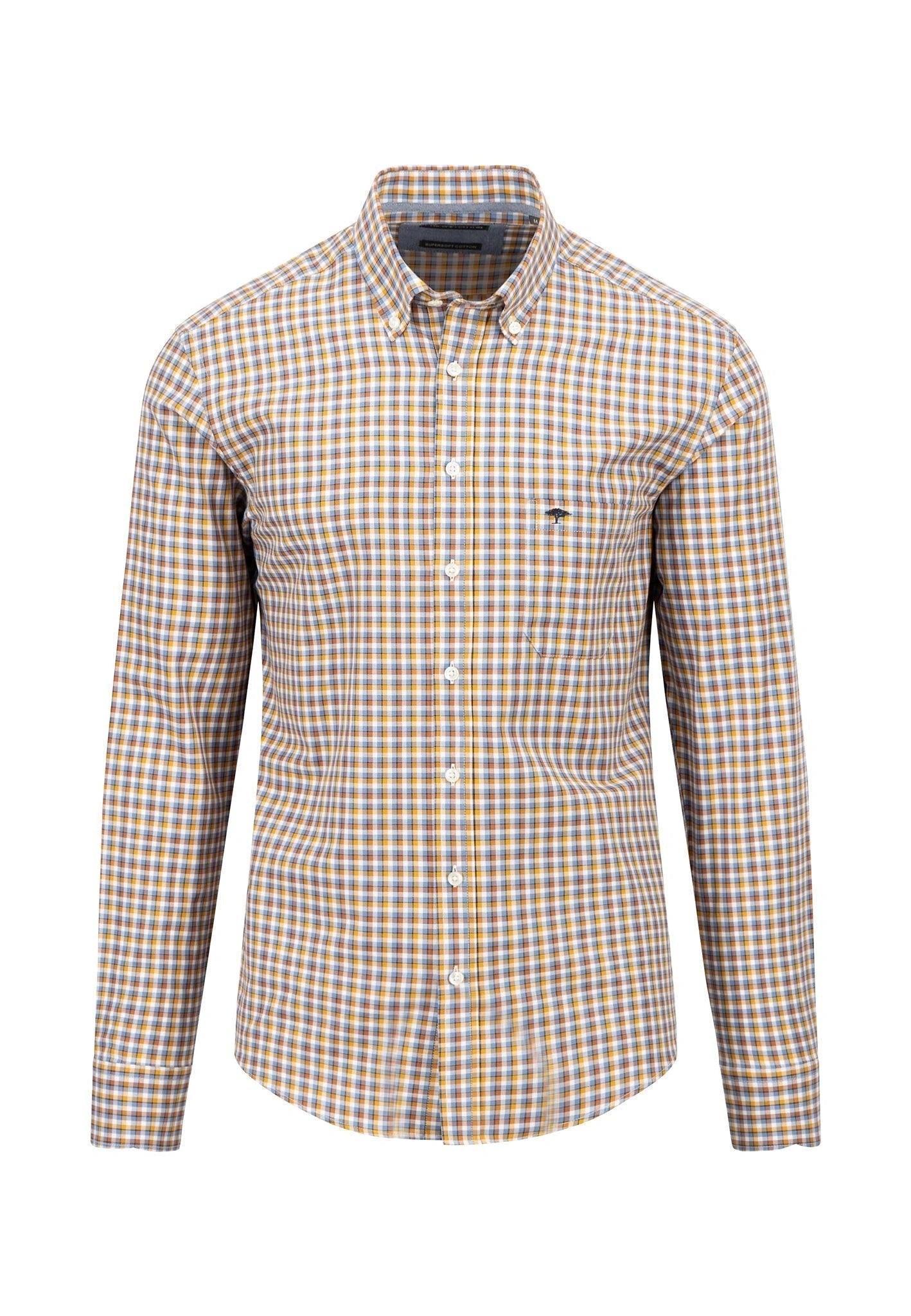 FYNCH - HATTON CHECKED SHIRT WITH BUTTON - DOWN COLLAR - SMgarment's